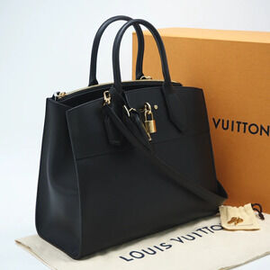 Louis Vuitton Calf Leather City Steamer Noir Black Handbag Black